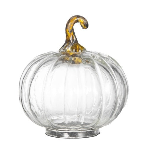 4 Pcs Fall Glass Pumpkin Ornaments - Thanksgiving and Harvest Decor
