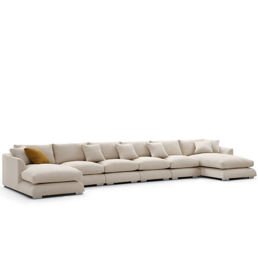 Feathers U-Shaped Sectional Couch 140-200 Inches