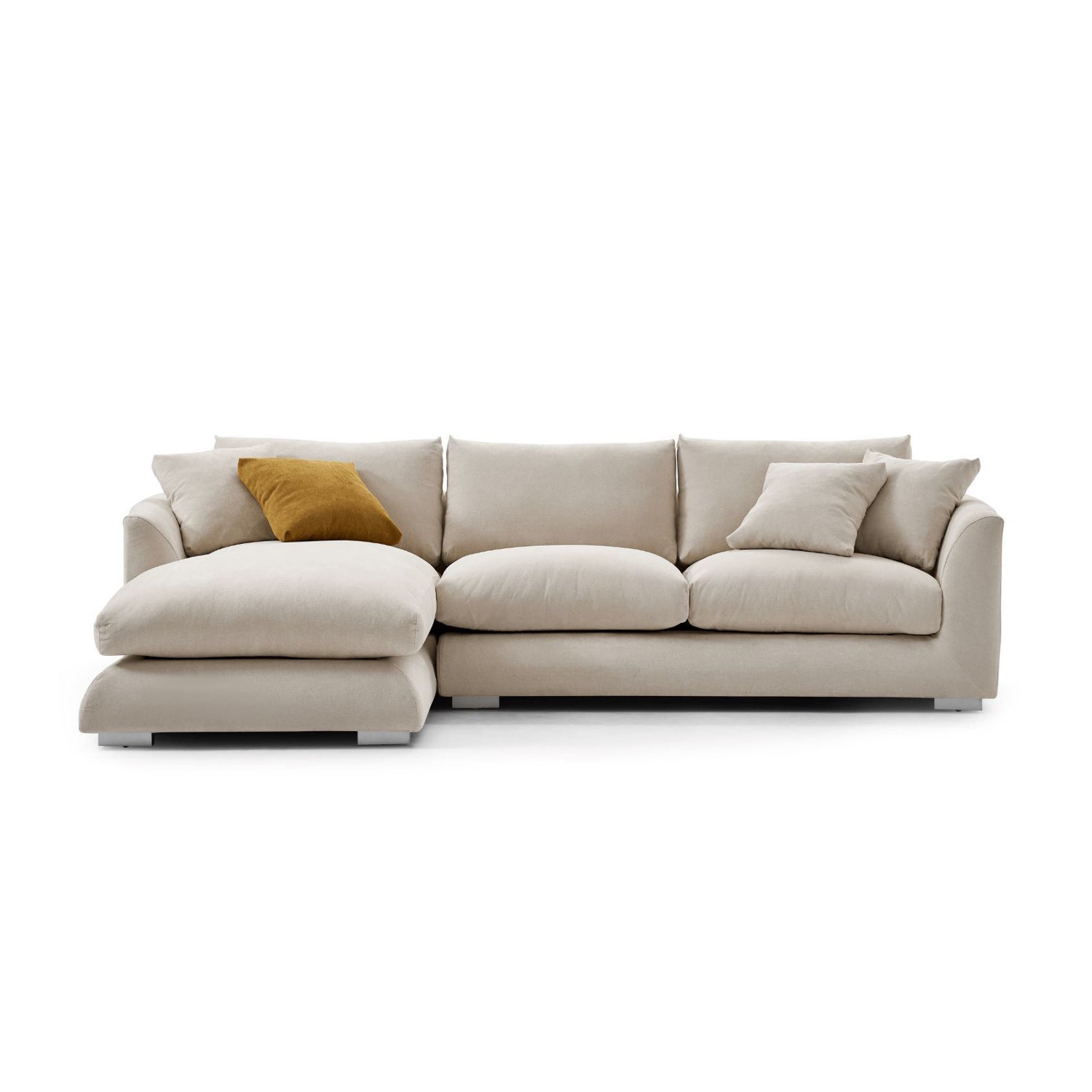 Feathers Sectional Couch Chaise Lounge 88-170 Inches