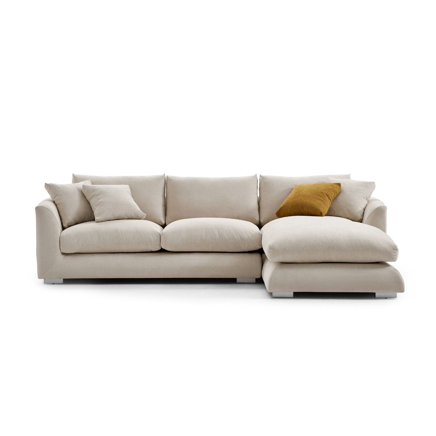 Feathers Sectional Couch Chaise Lounge 88-170 Inches