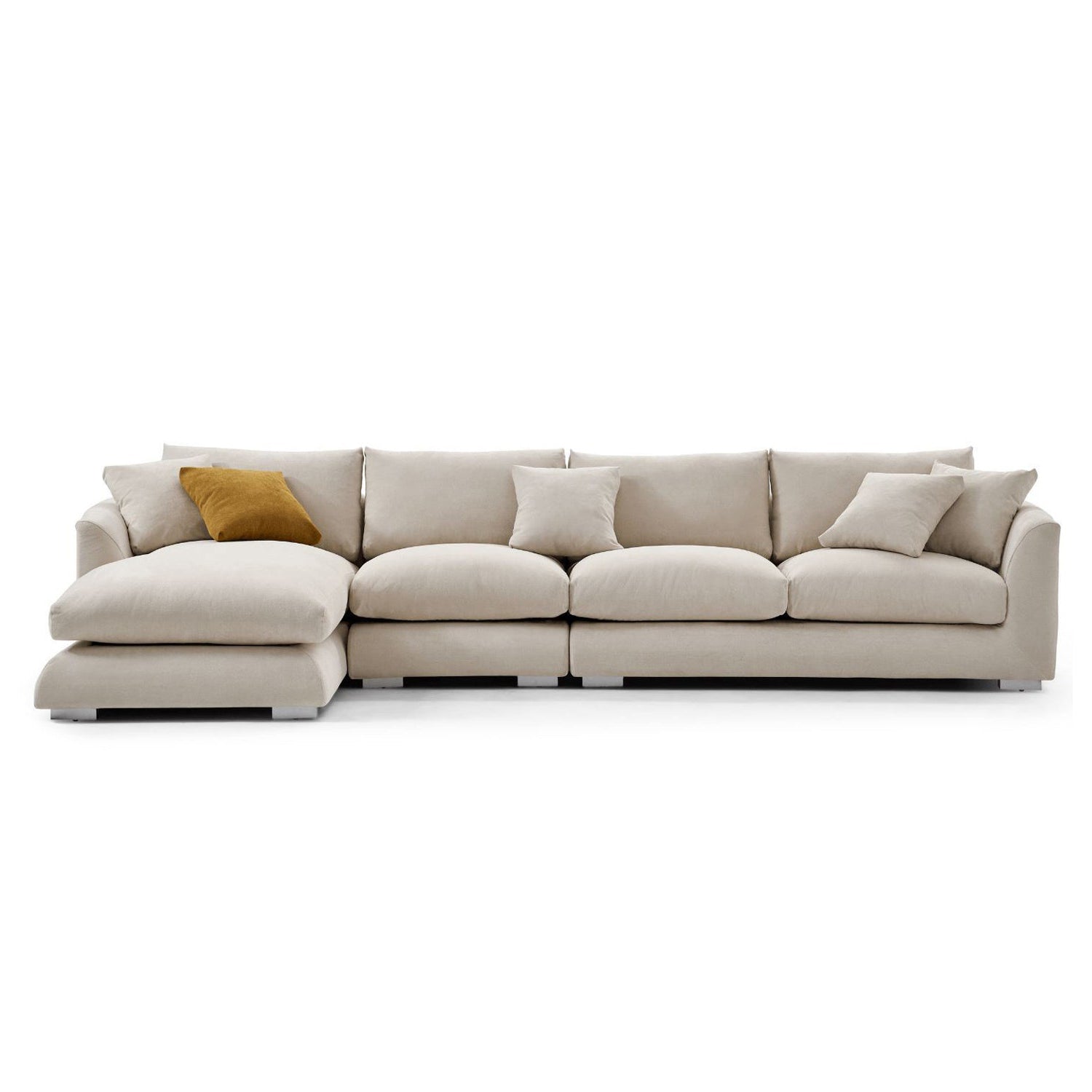Feathers Sectional Couch Chaise Lounge 88-170 Inches