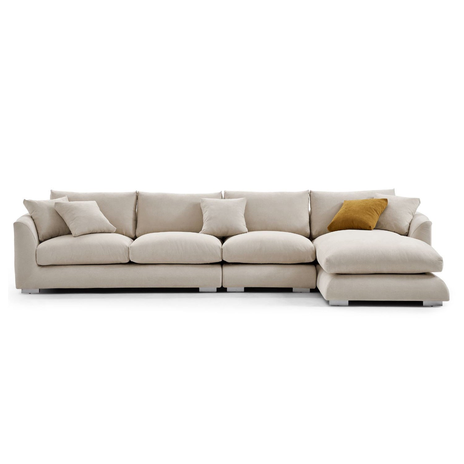 Feathers Sectional Couch Chaise Lounge 88-170 Inches