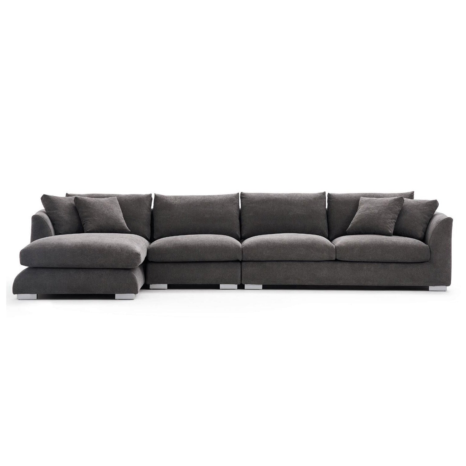 Feathers Sectional Couch Chaise Lounge 88-170 Inches
