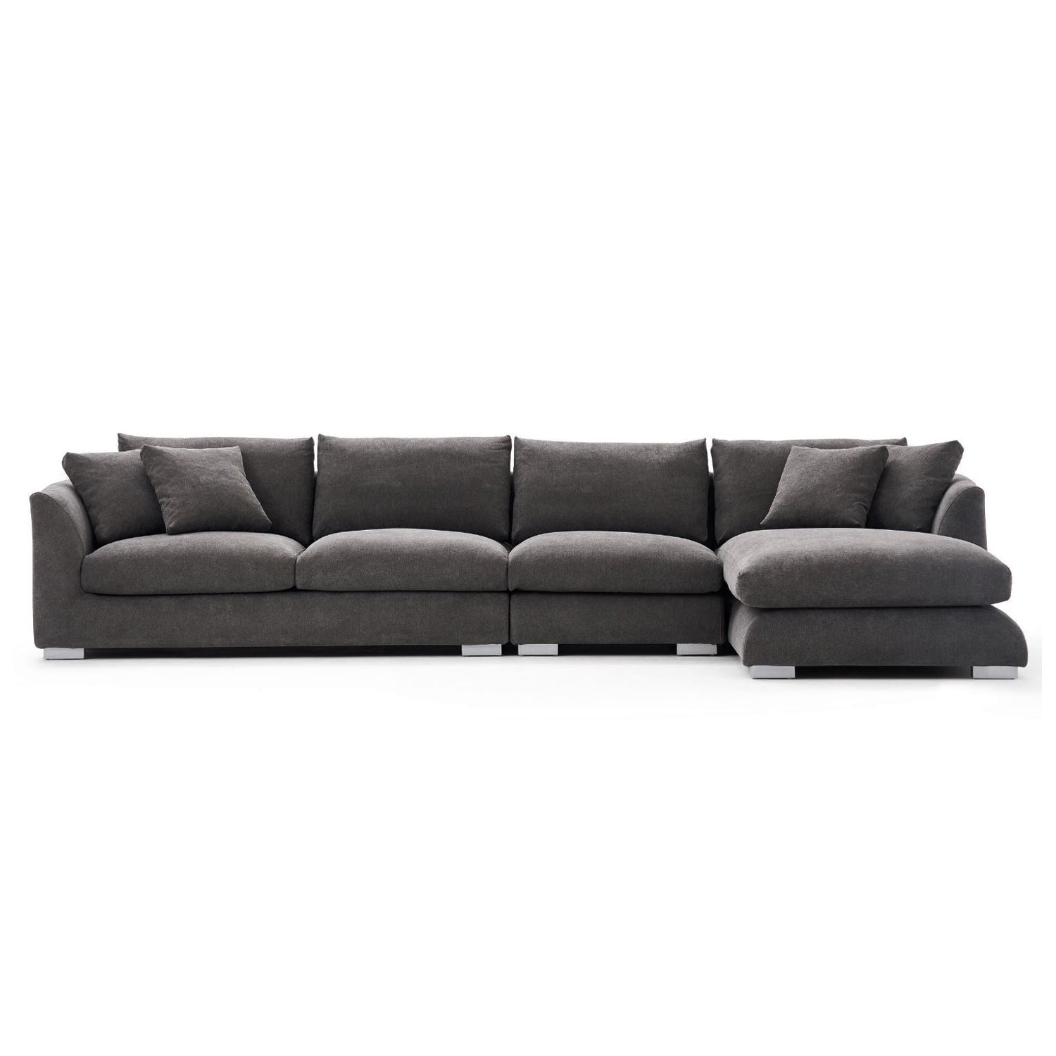 Feathers Sectional Couch Chaise Lounge 88-170 Inches