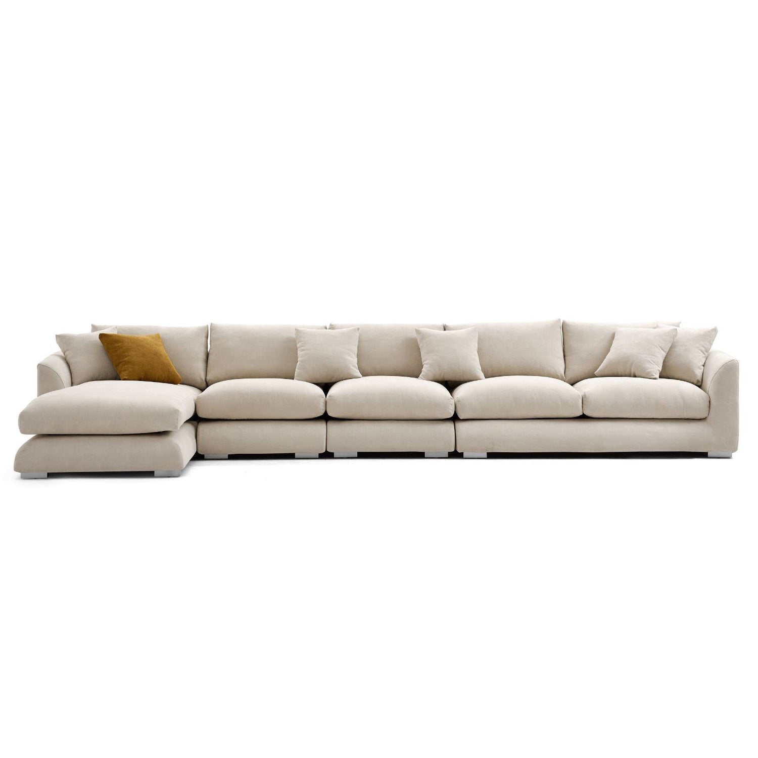 Feathers Sectional Couch Chaise Lounge 88-170 Inches