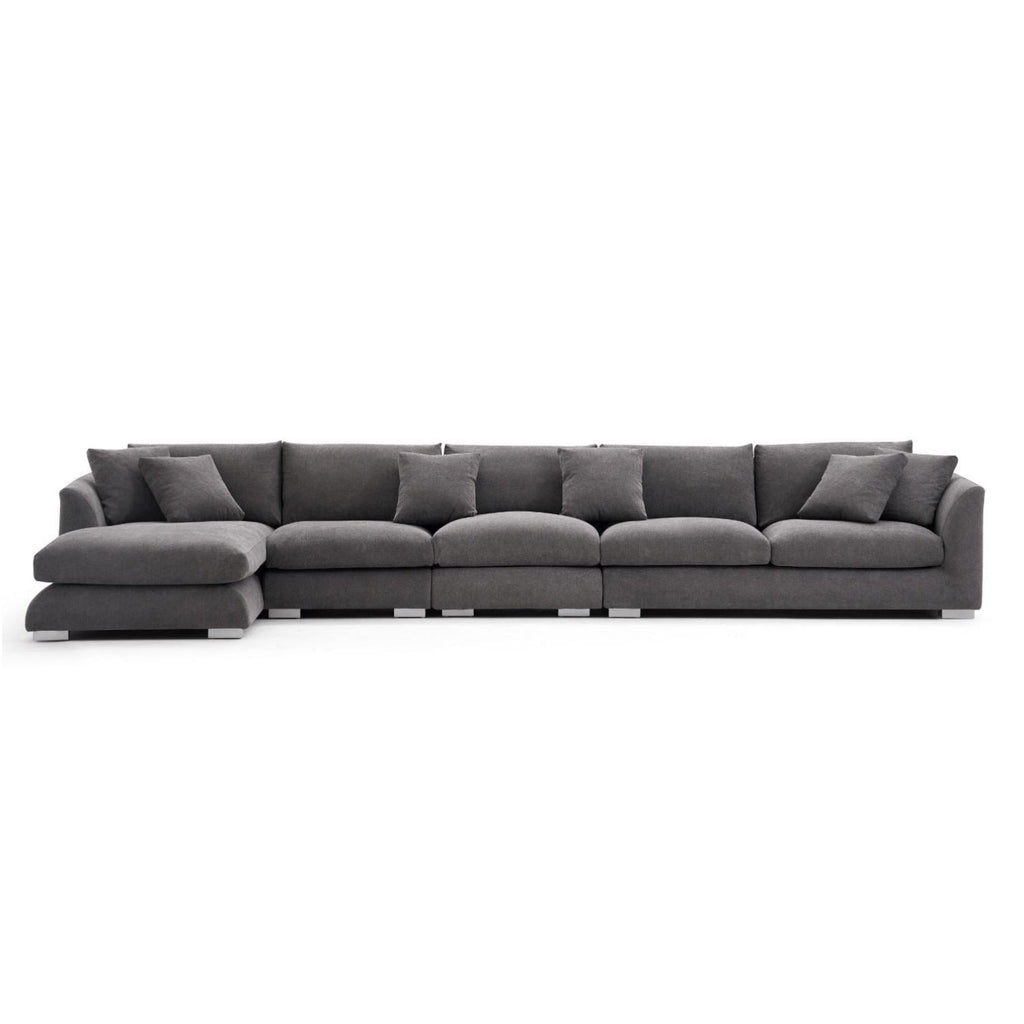 Feathers Sectional Couch Chaise Lounge 88-170 Inches