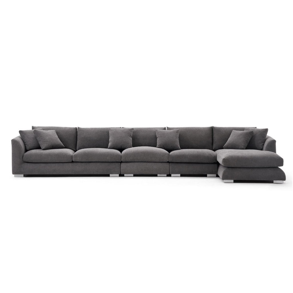 Feathers Sectional Couch Chaise Lounge 88-170 Inches
