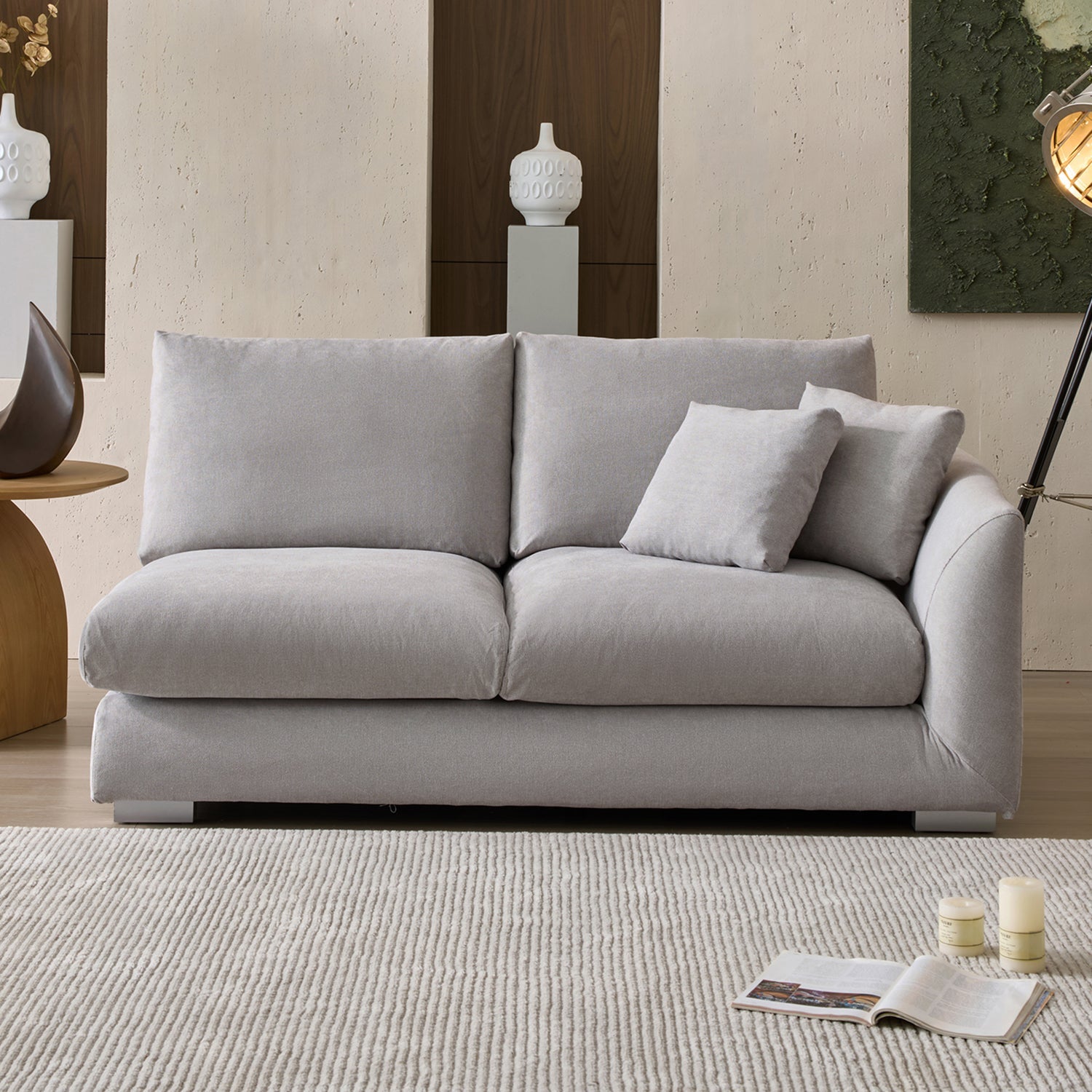 Feathers Side Sofa - 70 Inches