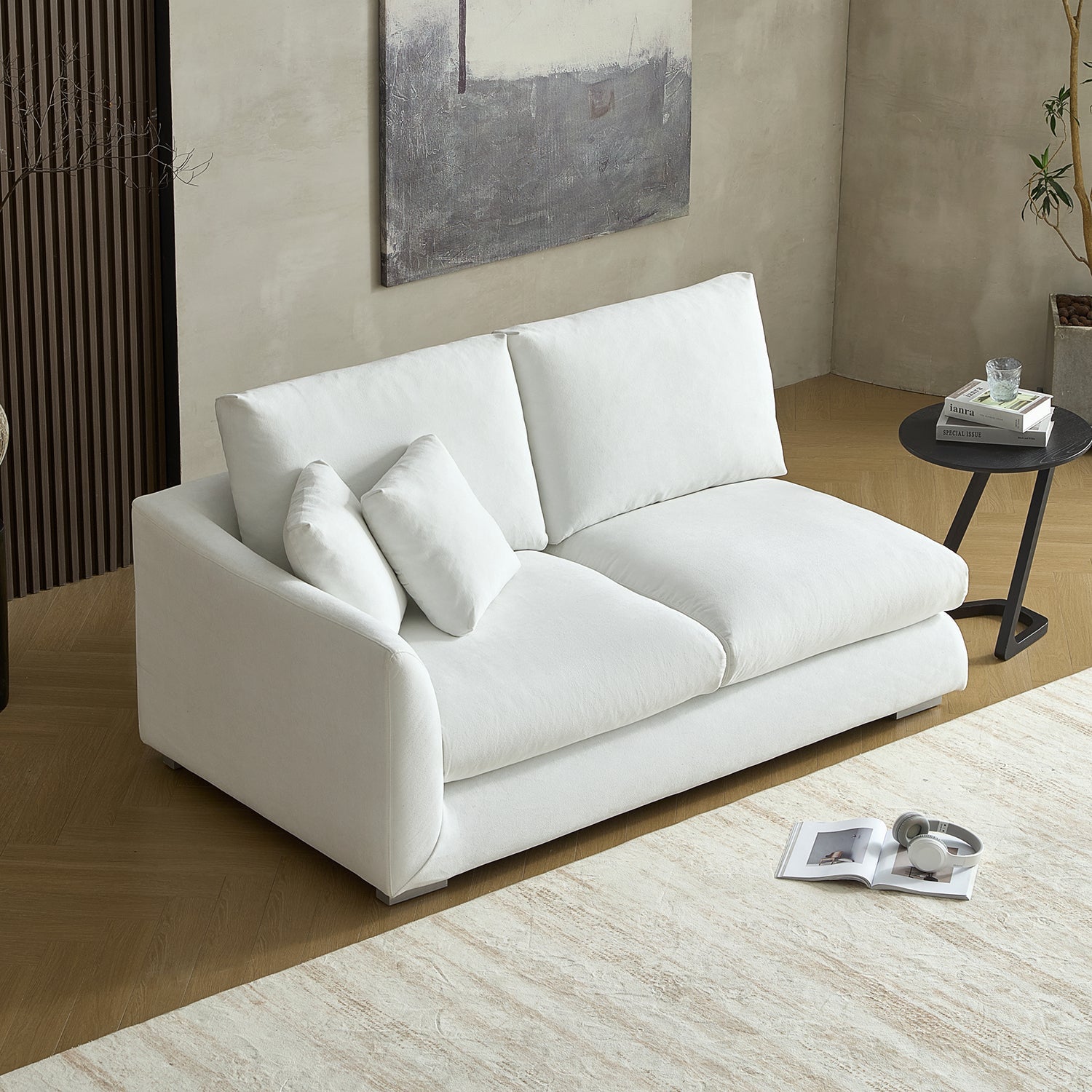Feathers Side Sofa - 70 Inches