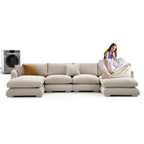 Feathers U-Shaped Sectional Couch 140-200 Inches