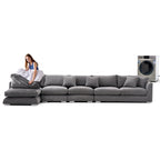 Feathers Sectional Couch Chaise Lounge 88-170 Inches