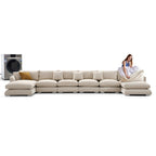 Feathers U-Shaped Sectional Couch 140-200 Inches