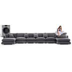 Feathers U-Shaped Sectional Couch 140-200 Inches