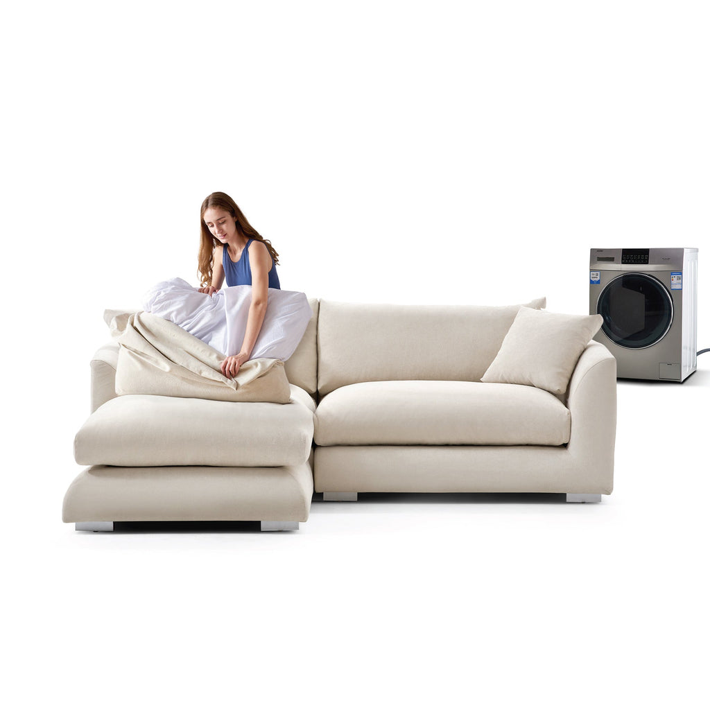 Feathers Sectional Couch Chaise Lounge 88-170 Inches