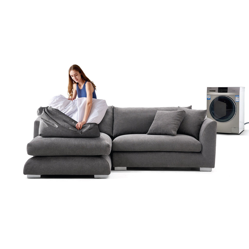 Feathers Sectional Couch Chaise Lounge 88-170 Inches