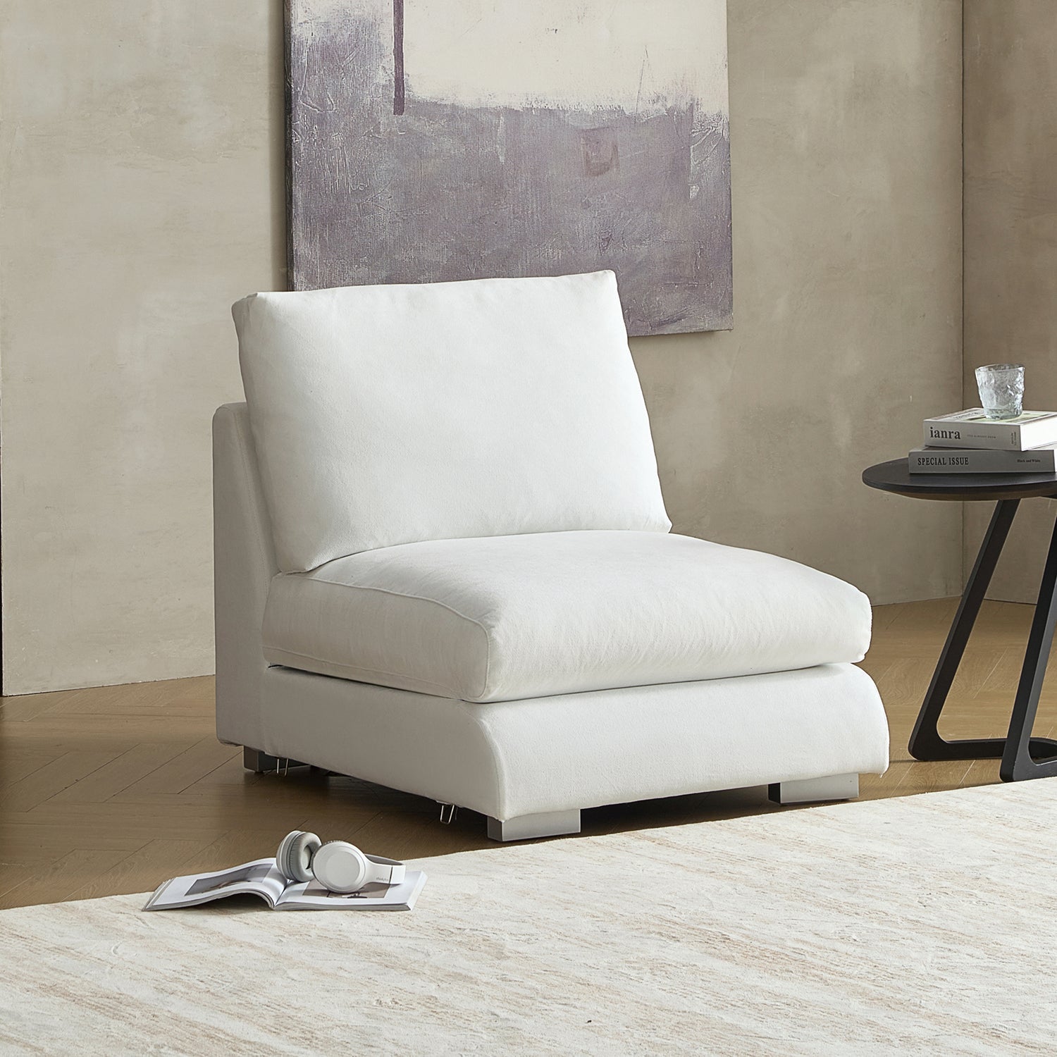 Feathers Sofa Armless Middle Seat - 31 Inches