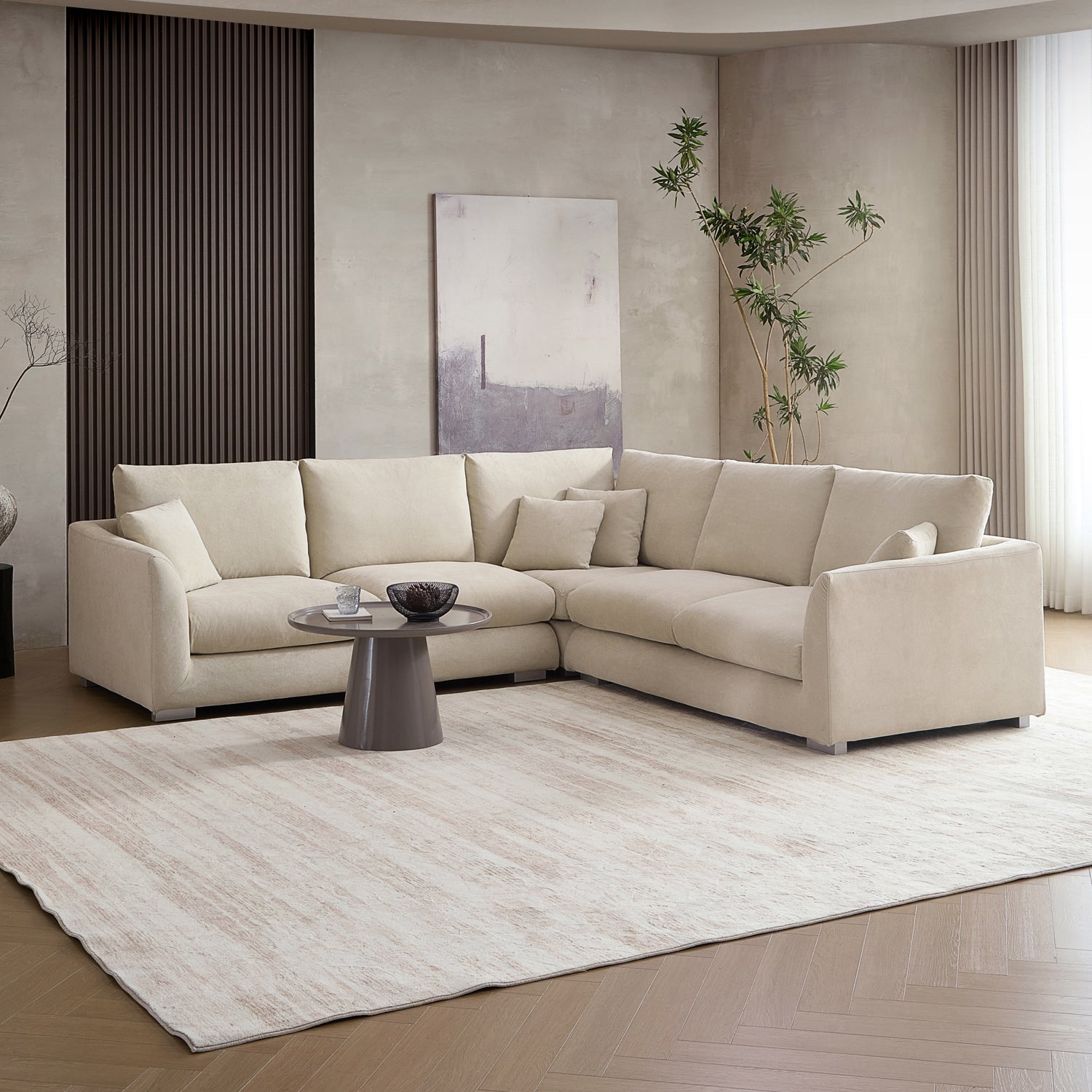 Feathers L-Shaped Sectional-109 Inches