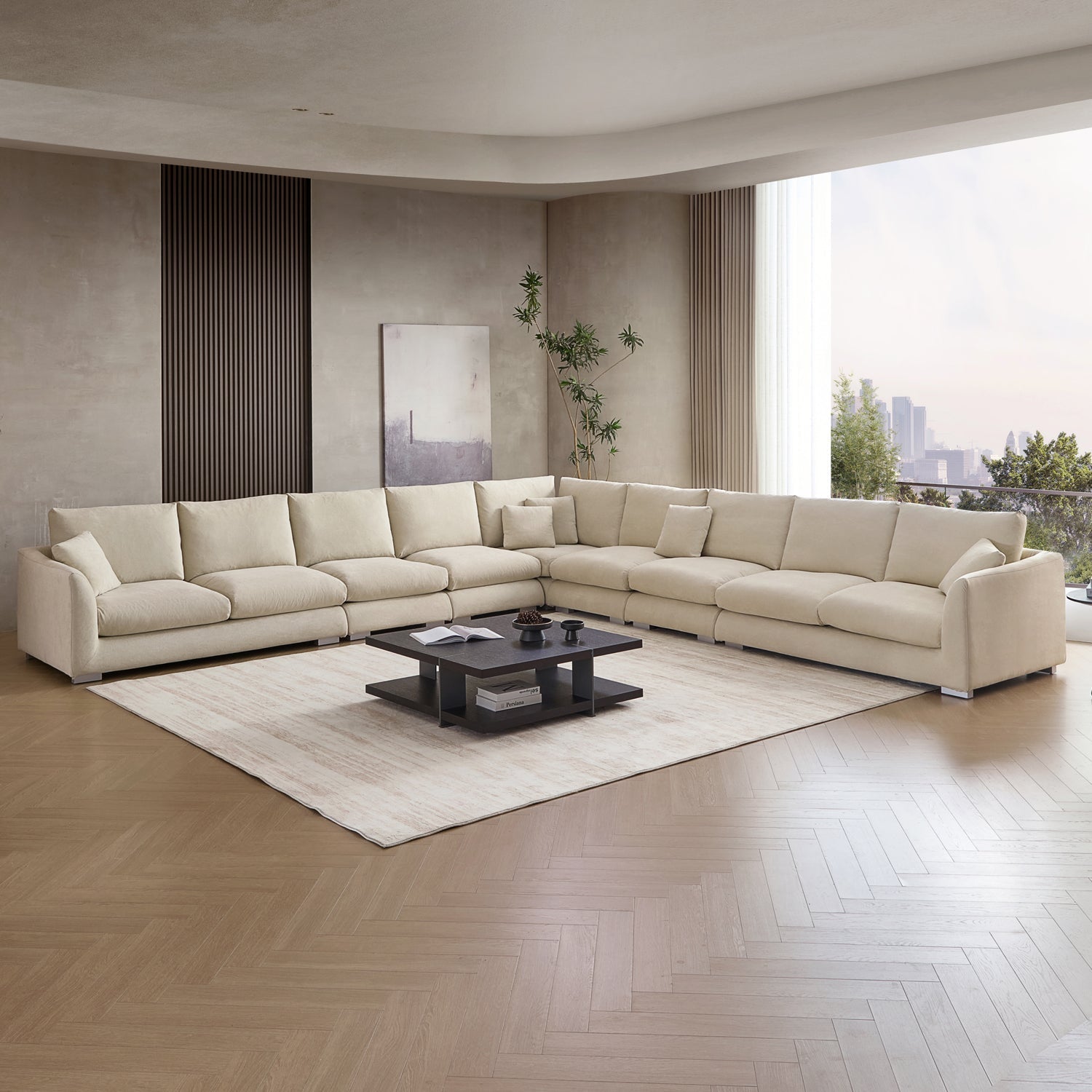 Feathers L-Shaped Sectional-109 Inches
