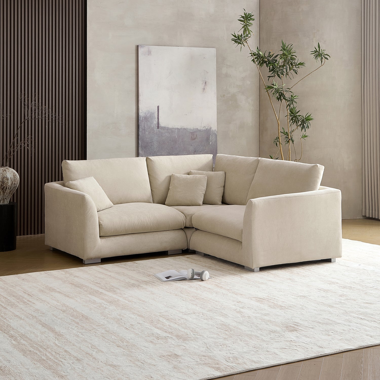 Feathers L-Shaped Sectional-109 Inches
