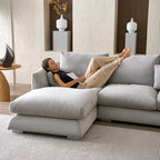 Feathers Sectional Couch Chaise Lounge 88-170 Inches