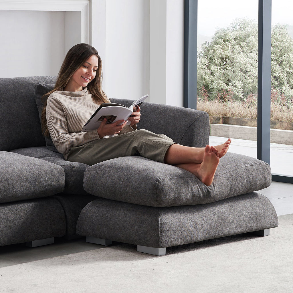 Feathers Sofa Ottoman - 35 Inches