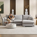 Feathers Sectional Couch Chaise Lounge 88-170 Inches