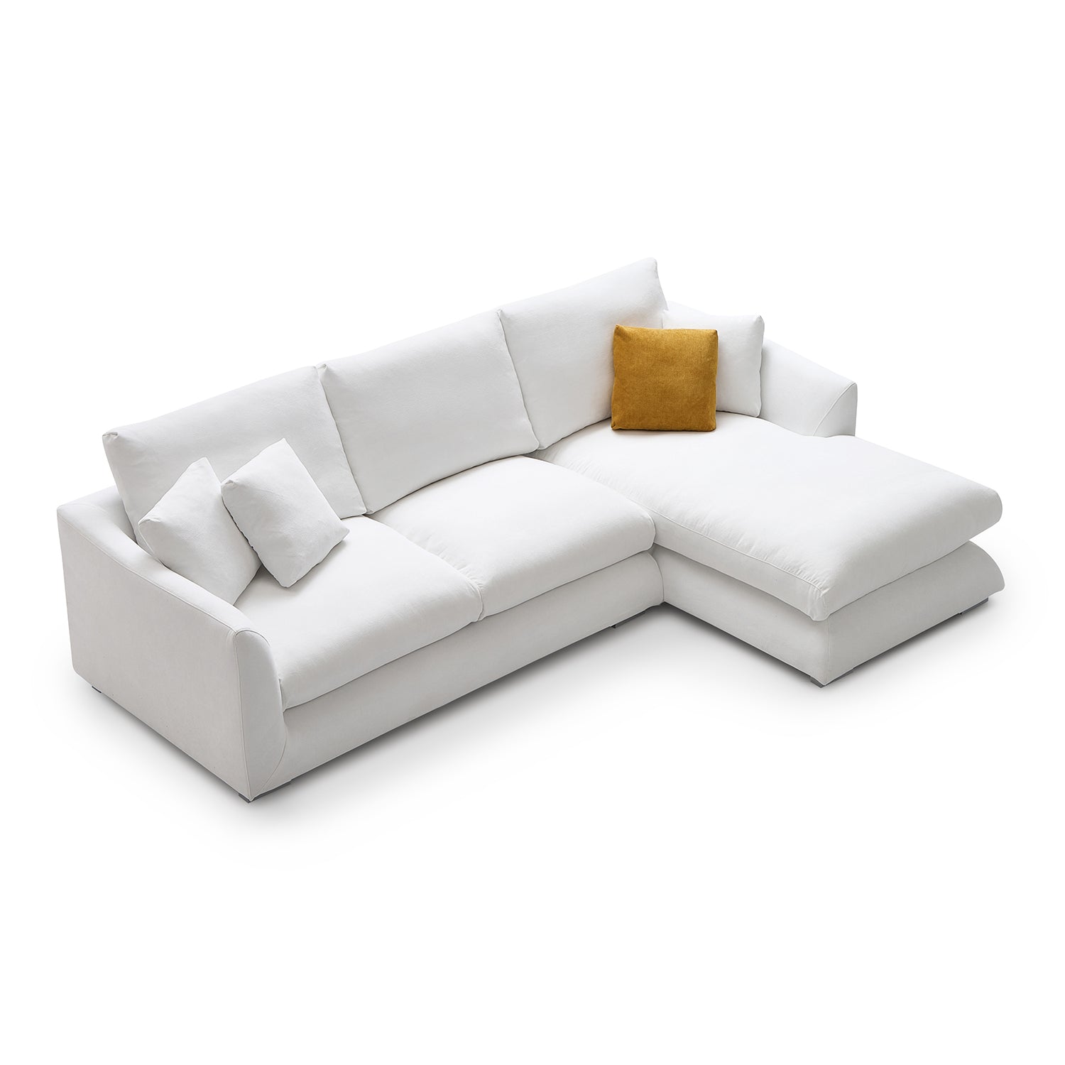 Feathers Sectional Couch Chaise Lounge 88-170 Inches