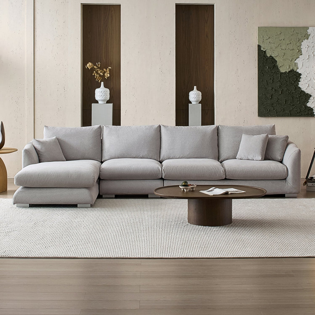 Feathers Sectional Couch Chaise Lounge 88-170 Inches