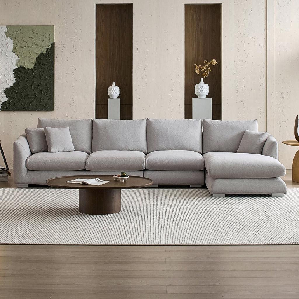 Feathers Sectional Couch Chaise Lounge 88-170 Inches