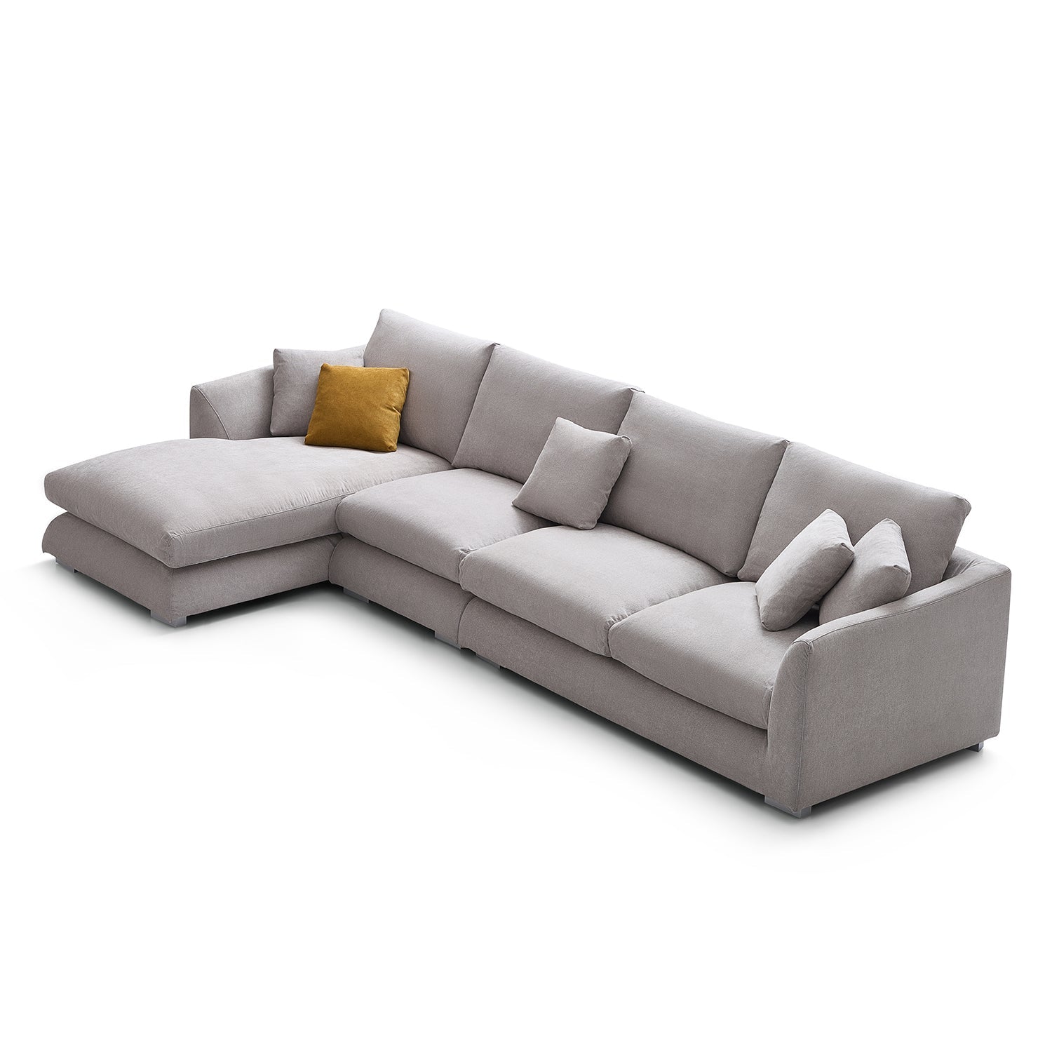 Feathers Sectional Couch Chaise Lounge 88-170 Inches
