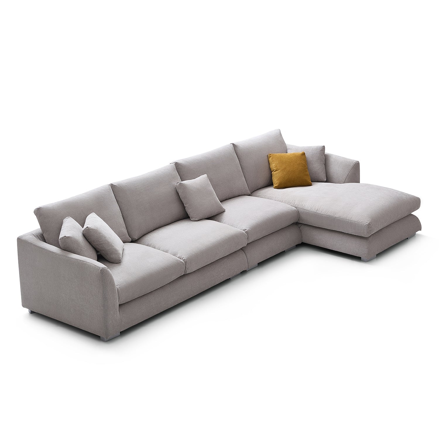 Feathers Sectional Couch Chaise Lounge 88-170 Inches