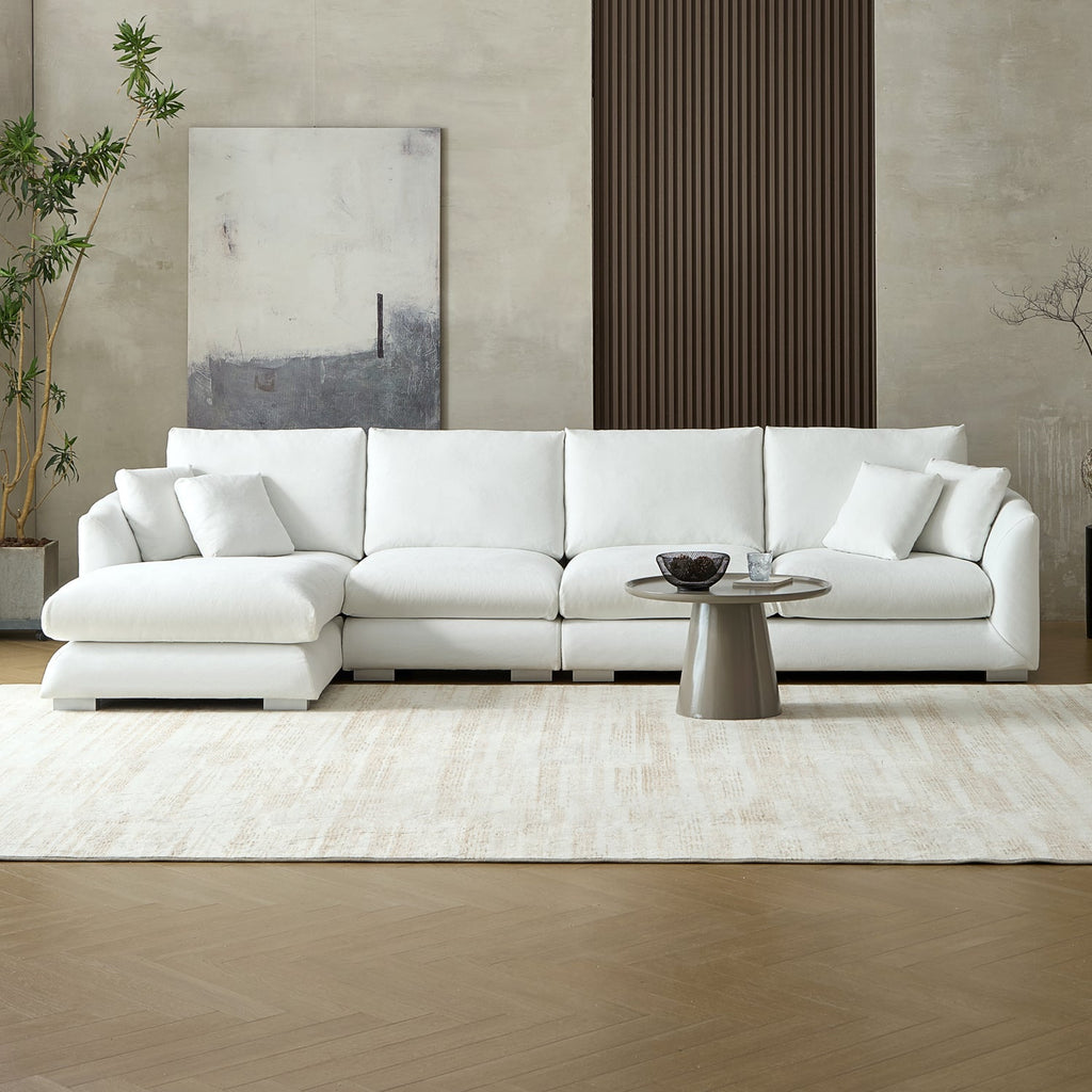 Feathers Sectional Couch Chaise Lounge 88-170 Inches