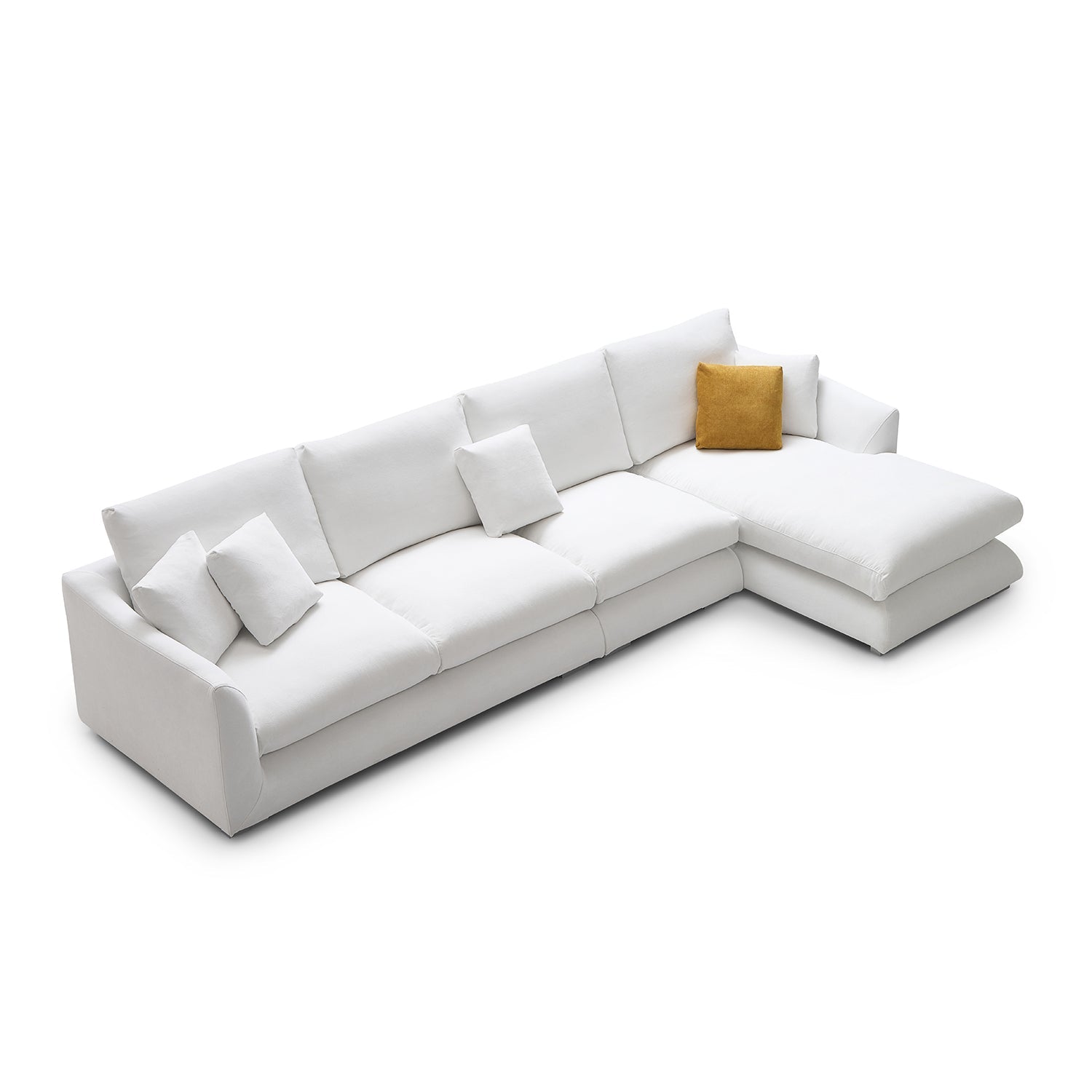Feathers Sectional Couch Chaise Lounge 88-170 Inches