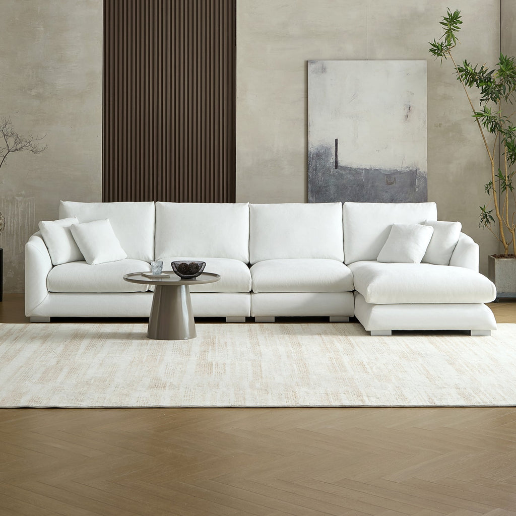 Feathers Sectional Couch Chaise Lounge 88-170 Inches