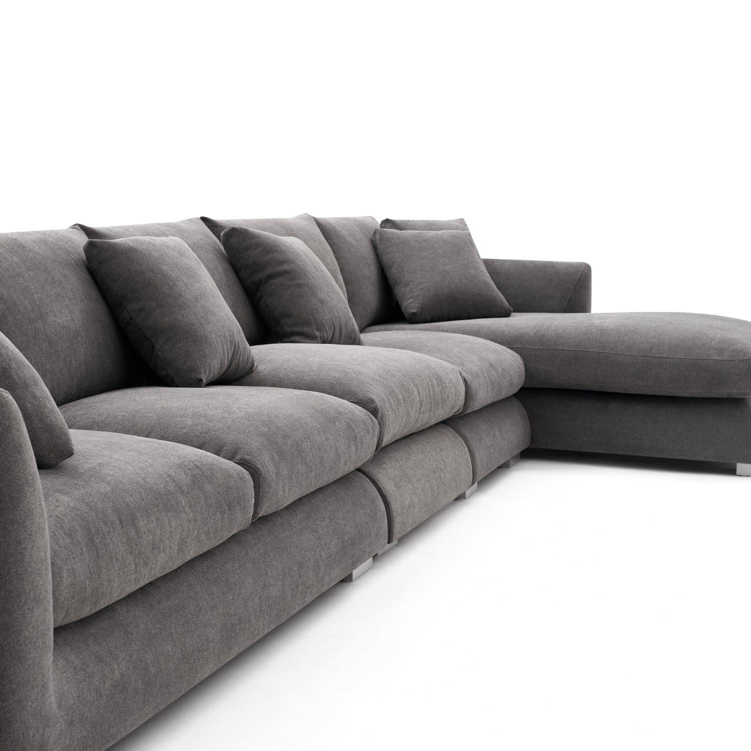 Feathers Sectional Couch Chaise Lounge 88-170 Inches
