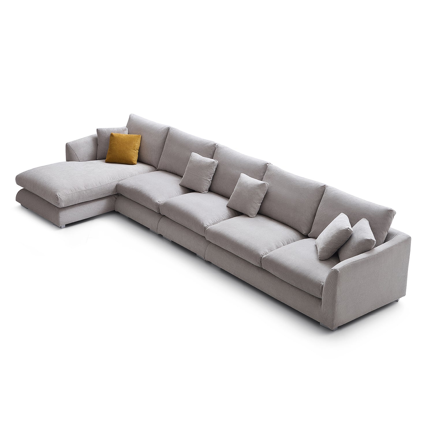 Feathers Sectional Couch Chaise Lounge 88-170 Inches