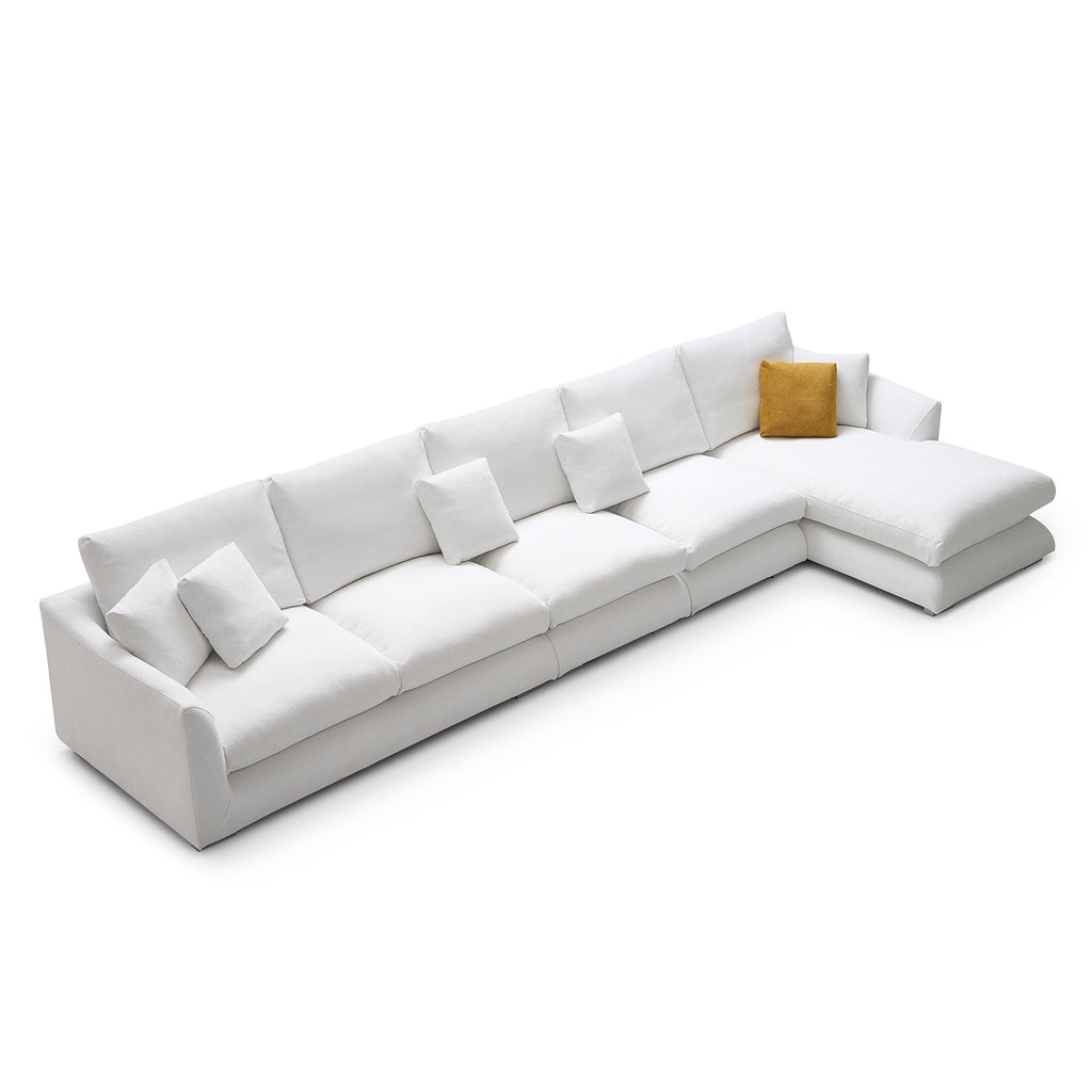 Feathers Sectional Couch Chaise Lounge 88-170 Inches