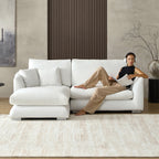 Feathers Sectional Couch Chaise Lounge 88-170 Inches