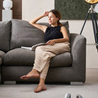 Feathers Sectional Couch Chaise Lounge 88-170 Inches