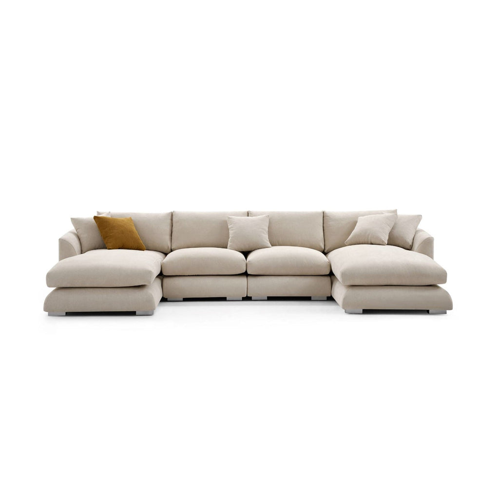 Feathers U-Shaped Sectional Couch 140-200 Inches