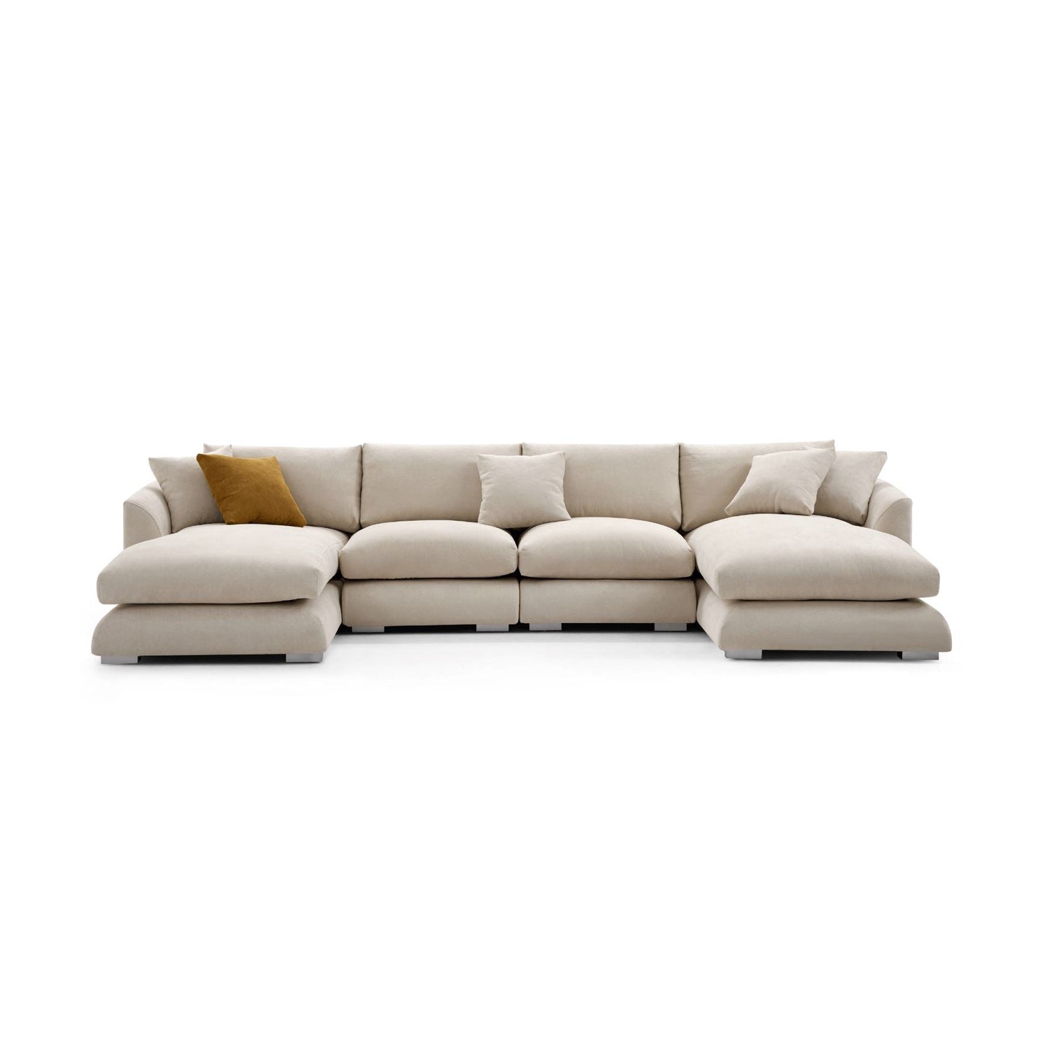 Feathers U-Shaped Sectional Couch 140-200 Inches