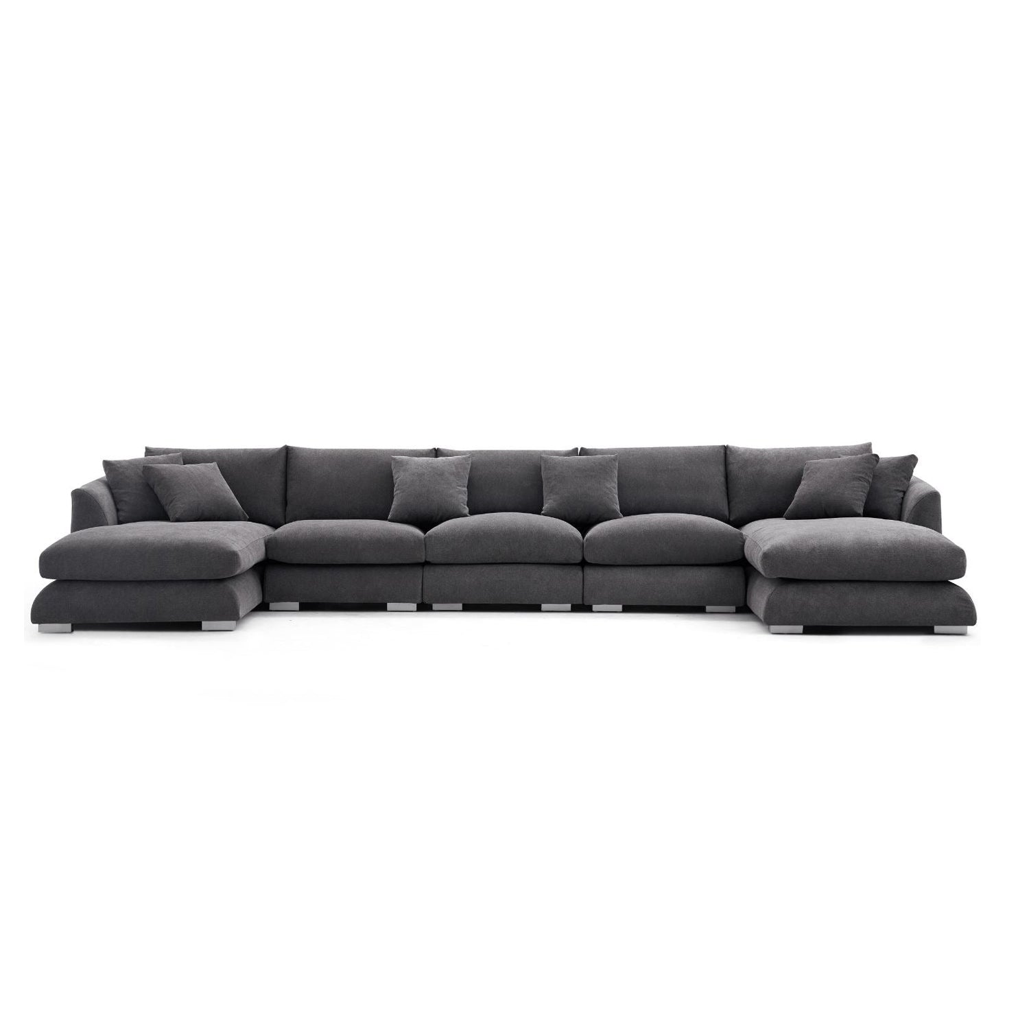 Feathers U-Shaped Sectional Couch 140-200 Inches