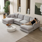 Feathers U-Shaped Sectional Couch 140-200 Inches