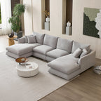 Feathers U-Shaped Sectional Couch 140-200 Inches