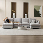 Feathers U-Shaped Sectional Couch 140-200 Inches