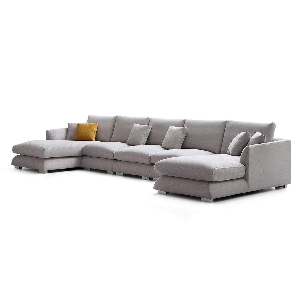 Feathers U-Shaped Sectional Couch 140-200 Inches