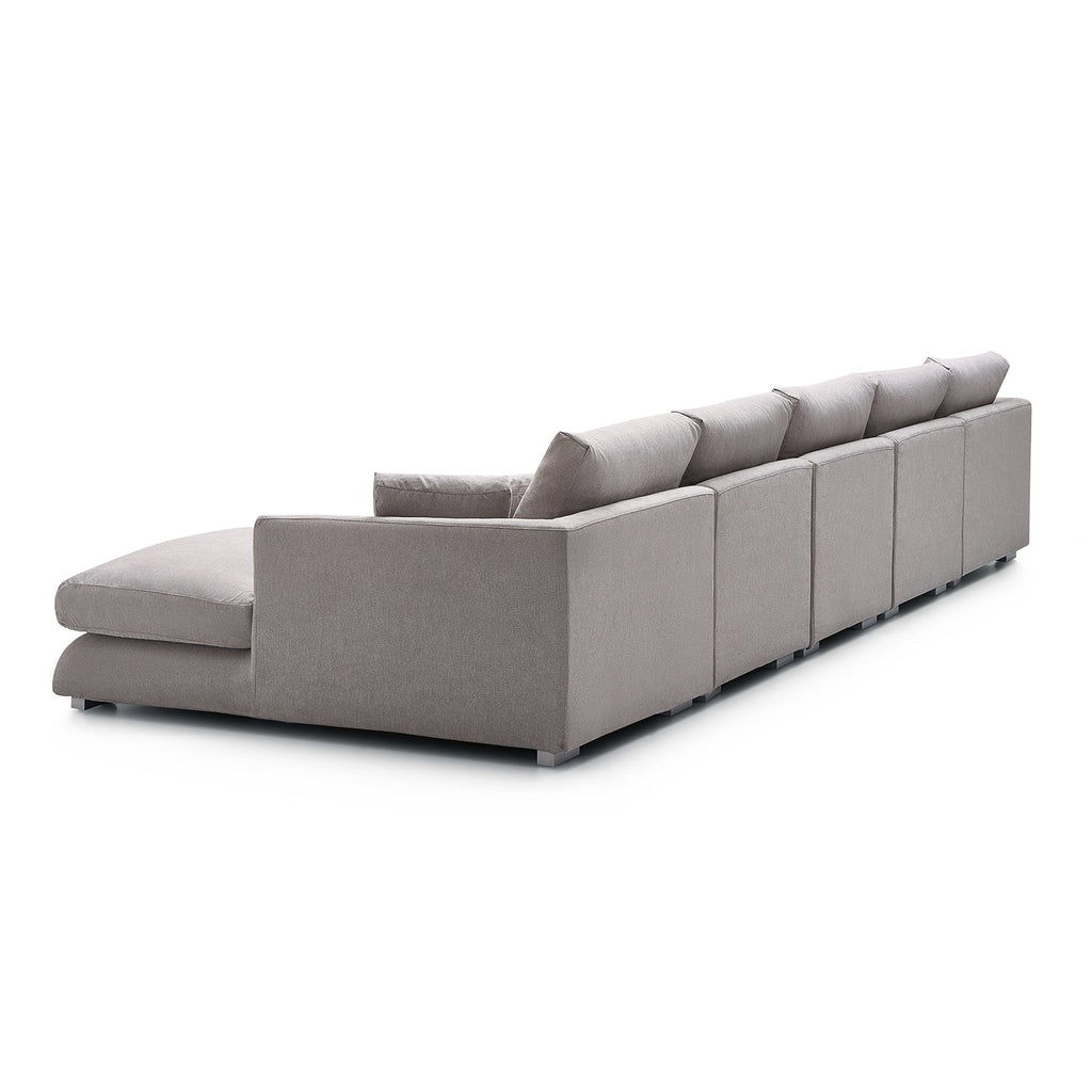 Feathers U-Shaped Sectional Couch 140-200 Inches