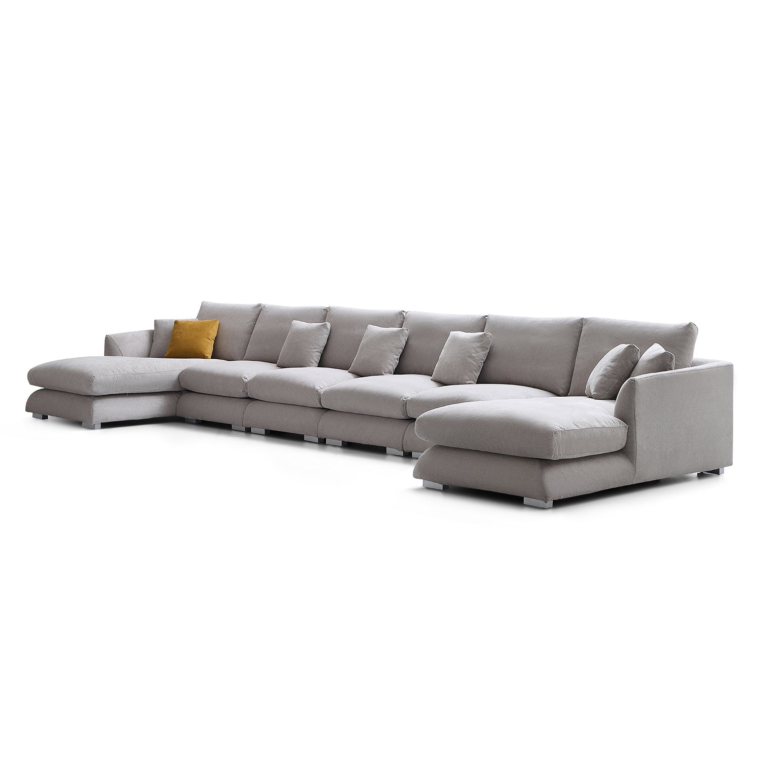 Feathers U-Shaped Sectional Couch 140-200 Inches