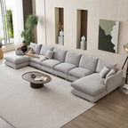 Feathers U-Shaped Sectional Couch 140-200 Inches