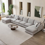 Feathers U-Shaped Sectional Couch 140-200 Inches